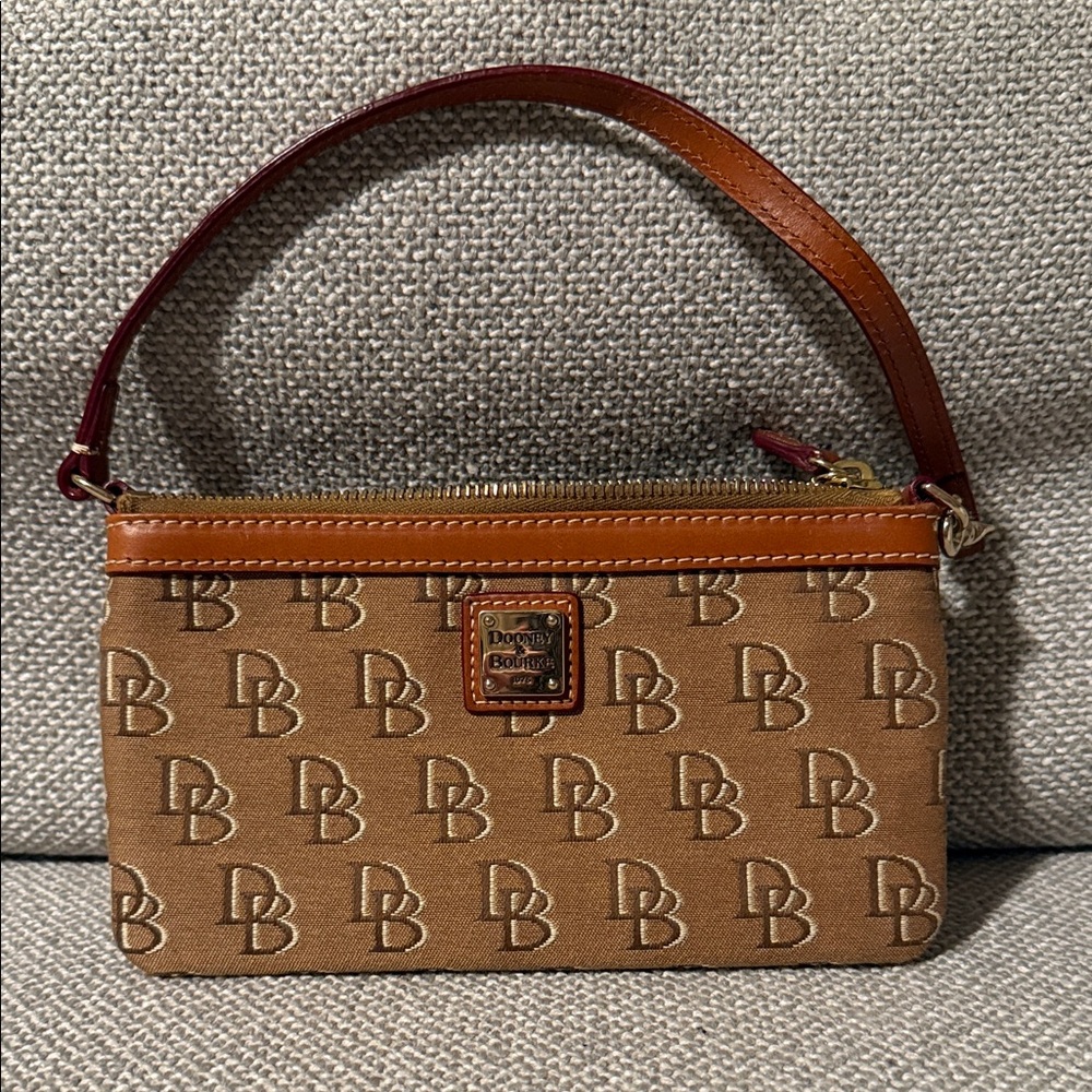 Dooney & Bourke Tan Monogram Clutch Wristlet